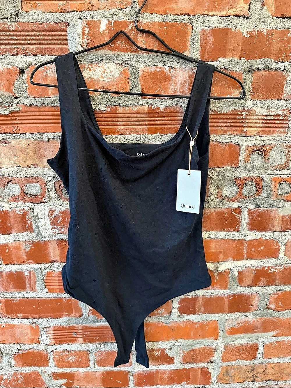 Quince Stretch Cotton Jersey Square Neck Tank Bodysuit